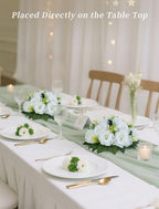 BLOSMON White Fake Flowers Party Centerpieces: 6 Pcs, 15 Faux Silk Roses - Image 2