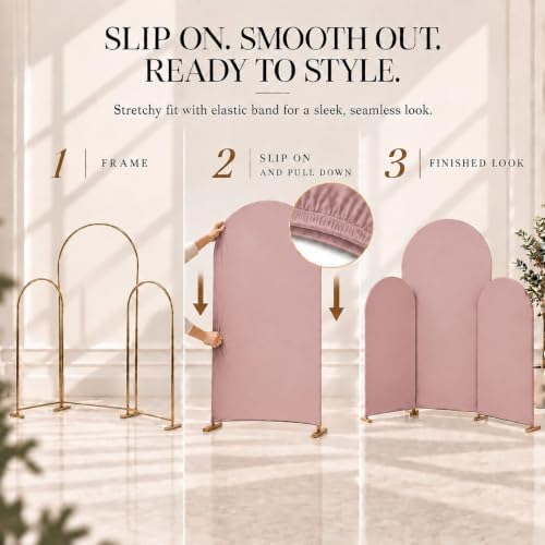 Set of 3 Stretchy Wedding Arch Backdrop Covers, 7.2FT, 6.6FT & 6FT - Image 5
