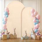 Champagne Arch Backdrop Cover 2 Set - 7.2FT, 6FT Spandex Fitted Wedding Arch Stand Covers Round Top Chiara Arch Backdrop Stands Cover for Birthday Parties Banquet Photo Background Decoration - Image 4