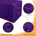 Obstal 2 Pack Table Clothes for 8 Foot Rectangle Tables, Purple - Image 4