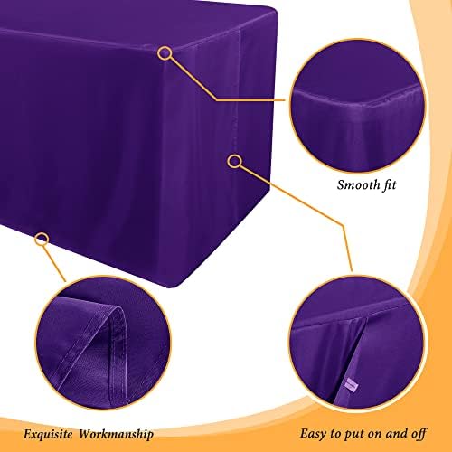 Obstal 2 Pack Table Clothes for 6 Foot Rectangle Tables, Purple - Image 4