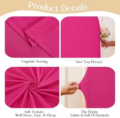Hot Pink Arch Backdrop Cover for Wedding, 7.2FT 6FT Set of 2 Stretchy Spandex Fitted Arch Stand Cover for Baby Shower, Birthday Party Decor, Chiara Backdrop Cover with Double-Sided Design - Image 4