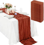 16 Pack Terracotta Cheesecloth Table Runner 35x120 Inch Boho Gauze Cheese Cloth Table Runner 10FT Long Rustic Sheer Table Runners for Wedding Bridal Shower Birthday Party Table Decor by Zrlljp