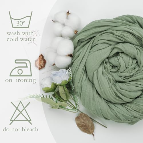 12 Pack Sage Green Cheesecloth Table Runner 23 x 120 Inch 10Ft - Image 4