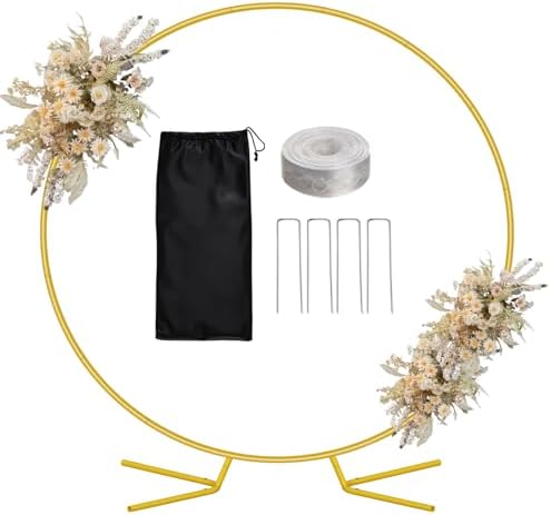WellSign 7.2FT Circle Wedding Arch Backdrop Stand for Parties by WellSign