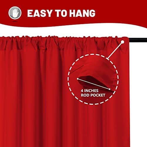 10ft x 10ft Red Backdrop Curtain for Party/Valentine's Day, 5ftx10ft, 2 PCS - Image 4