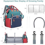 Diaper Bag Backpack with Changing Station, Blue-Green - Image 4