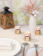 Ju's Favors Pack of 10 Wood Candle Holders,Baby Shower Favors for Girls,Baby Shower Party Favors for Guests,Baby Girl Gender Reveal Gift, Christening Party Return Favors.(Light-Pink) - Image 6