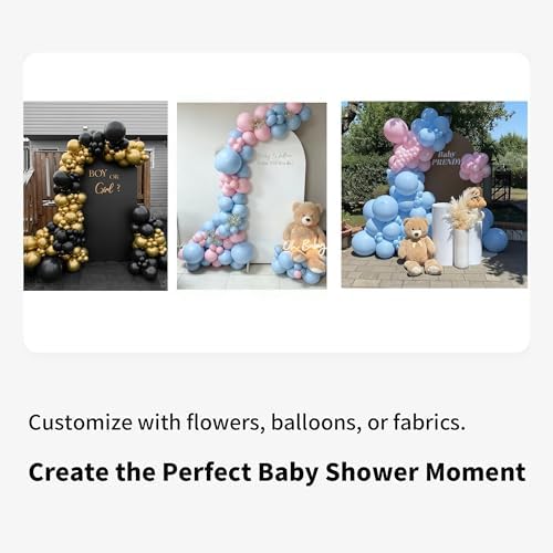 Quick Assembly Aluminum Alloy Arch Backdrop Stand, Lightweight & Sturdy for Weddings, Baby Showers & Birthday Parties, 6FT x 2.7FT Balloon Frame with Elastic Cord Design - Image 3
