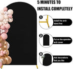 7.2FT, 6FT Wedding Arch Stand and Matching Black Spandex Fitted Arch Backdrop Cover Set, Round Top Chiara Backdrop Stands and Covers for Birthday Party Baby Shower Banquet Arch Decor (Black) - Image 6