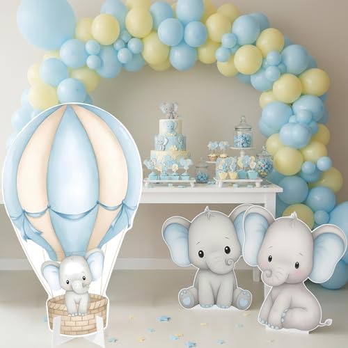 3 Pcs Elephant Baby Shower Birthday Decorations Large Cutouts Gender Reveal Sign 1st Birthday Party Elephant Centerpieces for Baby Shower Party Supplies Photo Booth Props Backdrops Decor - Image 6