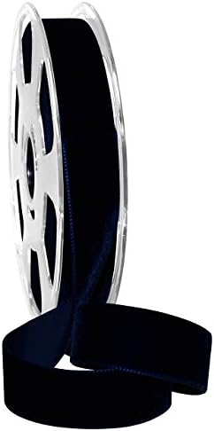 Morex Ribbon Nylvalour Velvet Ribbon, Nylon, 7/8 inches by 11 Yards, Navy, Item 01225/10-419, 7/8" by 11 yd, by MorexRibbon