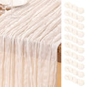 DeZerlor Ivory White Cheesecloth Table Runners 10 Pack Summer Boho Runners by DeZerlor