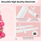 7.2 ft White Metal Balloon Arch Stand for Wedding, Birthday & Baby Shower - Image 3