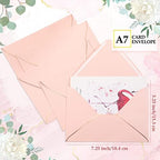 Mimorou 100 Pcs A7 Invitation Envelopes Bulk for 5" x 7" Cards V Flap Foil Border Luxury Self Adhesive Mailing Envelope for Wedding Baby Shower Bridal Birthday Party(Blush Pink, Rose Gold) - Image 3