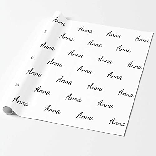 MyPupSocks Custom Name Wrapping Paper, Name White Personalized Logo Gift Wrap Paper Funny Wrapping Paper Roll 58x23 for Boys Girls Kids Birthday Christmas Anniversary 3 Rolls - Image 2