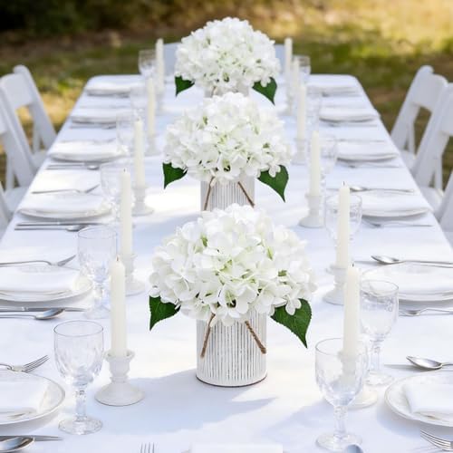 Ivory White Flower Table Centerpieces,Set of 6, Hydrangeas - Image 4
