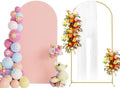 Arch Backdrop Stand and Cover Set, 6.6ft Arch Stand with Pale Pink Cover by Putros