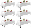 FINDYOU 6 Pack White Table Cloth Rectangle Table 60 x 102 Inch Tablecloths for 6 Foot Rectangle Tables. Stain and Winkle Resistant Polyester Washable White TableCloths for Parties Wedding Dining by TableClothAndTableRunner