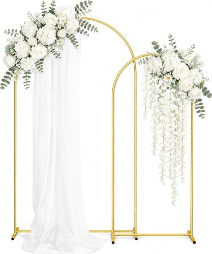 Metal Arch Backdrop Stand 7.2FT+6FT: Wedding Arch Frame for Ceremony Balloon Arch Stand for Birthday Anniversary Wedding Party Baby Shower by Unknown