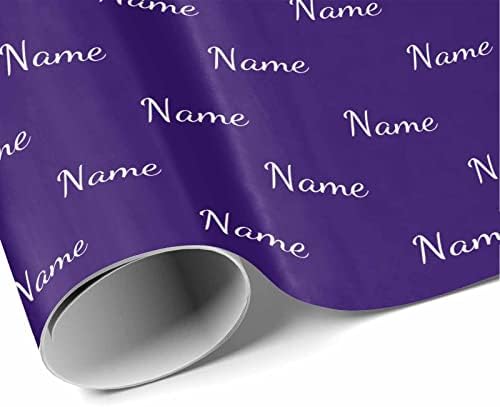 MyPupSocks Personalized Text Wrapping Paper, Name Dark Purple Custom Funny Logo Wrapping Paper Roll for Boys Girls Baby Shower Wedding Anniversary Birthday Gift 58x23 Inch 5 Rolls - Image 3