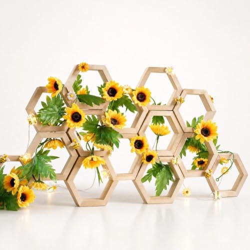 14 Pcs Mini Honeycomb Cupcake Stands,Wood Hexagon Display Holder - Image 7