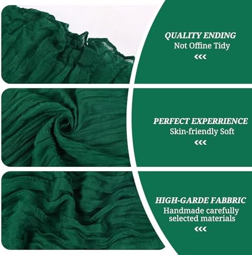 Pesonlook 60 PCS Emerald Green Chair Sashes Cheesecloth Sashes Rustic Chair Decorative Bows Designed ChairCover for Wedding Banquet Party Aisle Home Kitchen Decoration (16 x 70 inch) - Image 3