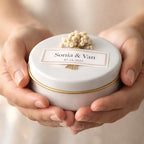 Personalized Scented Soy Wax Candle Favors with Dried Flowers, White Tin Guest Gifts for Weddings, Bridal & Baby Showers, Bulk Sets (10–200 Count) - Image 6