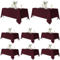 Fitable 8 Pack Burgundy Tablecloths 70x120 Inch for 6-8 Ft Rectangle Tables by Fitable