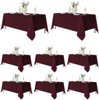 Fitable 8 Pack Burgundy Tablecloths 70x120 Inch for 6-8 Ft Rectangle Tables by Fitable