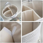 Personalized Diaper Caddy Organizer With Name, Custom Woven Cotton Rope Storage Basket With Tassels, Nursery Decor Piece Featuring A Removable Divider For Organizing Baby Essentials Or As Gift - Image 4