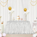 Eternal Beauty Silver Sequin Tablecloth 72 x 108-Inch Sparkly Overlay Rectangle Glitter Table Cover for Wedding Party Birthday Decoration by EternalBeauty