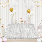 Eternal Beauty Silver Sequin Tablecloth 72 x 108-Inch Sparkly Overlay Rectangle Glitter Table Cover for Wedding Party Birthday Decoration by EternalBeauty