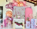 Pink Butterfly Stretchy Arched Backdrop Covers Spring Flowers for Girls Birthday Baby Shower Party Decoration Supplies(No Stand!) - Image 4