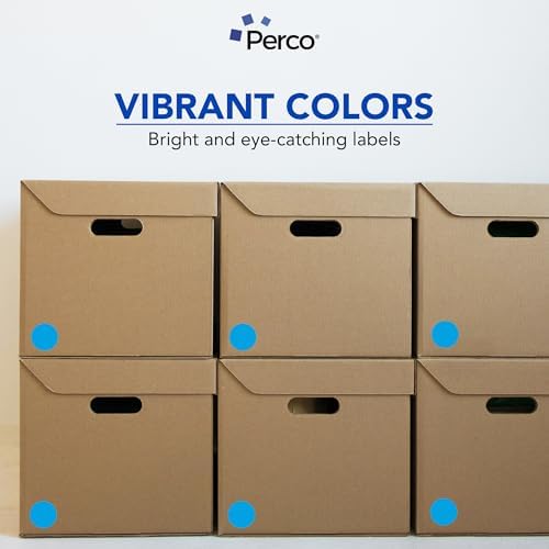 Perco Light Blue Perforated Round Circle Dot Sticker 2-Inch Labels — 10 Rolls, 5,000 Stickers - Product Info Labels, Storage Tags & Clean Organization, Strong Adhesive—Made in USA - Image 7