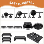 MACIFECI Cake Stand Set, Black Cake Stands For Dessert Table Including Dessert Tray, Metal Cupcake Display Stands Dessert Trays (Black) - Image 7