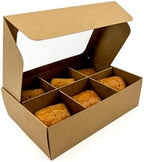 20-Ct Kraft Treat Boxes, 6.5x4.5x1.9in, Window & Dividers - Image 2