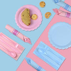 100Pack Pre Rolled Gender Reveal Cutlery Set with Napkins - Image 6