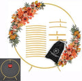 7.2 Ft Round Balloon Arch Stand Gold Backdrop Frame for Wedding, Birthday, Baby Shower, Graduation, Party Decoration-Heavy Duty Steel with Carry Bag-JC HUMMINGBIRD by JCHUMMINGBIRD
