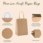 GSSUSA Brown Paper Bags 5.25x3.75x8 600Pcs, Gift Bags with Handles Bulk for Small Business - Image 3