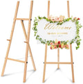 Wooden Croblissful 50" Easel Stand for Wedding Sign Adjustable, Wood by CroBlissful
