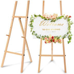 Wooden Croblissful 50" Easel Stand for Wedding Sign Adjustable, Wood by CroBlissful