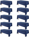 VidaFete 10 Pack 90 * 132inch Navy Rectangle Tablecloth for 6ft Tables by VidaFete