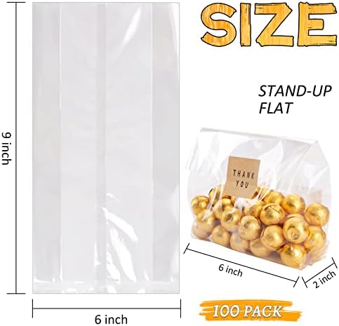 LOKQING 30PACK Party Favor Boxes Treat Boxes Gable Boxes 7x3.85x3.85 Inches and 100PACK Clear Cellophane Treat Bags Cookie bags 9x6 Inches - Image 5