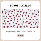 12 Pcs 29x70 Inch Strawberry Shiny Glitter Tulle Table Runner, White Lace Strawberry Tablecloth for Cake Birthday Party Wedding Baby Shower Christmas Decorations - Image 2