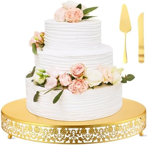 Wenqik 18 Inch Gold Cake Stand Set Metal Round cake Dessert Stand, Wedding by Wenqik