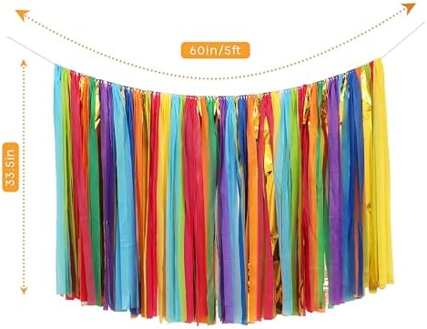 PapaKit 5ft Extra Large Colorful Streamer Fringe Party Backdrop 5ft | Ready to Hang | Vibrant Festive Rain Curtains for Birthday, Fiesta Party Decorations, High-Density Photo Booth Background - Image 3