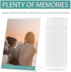 pbf 5x7 Acrylic Sign Holder | 5 x 7 Vertical Stand Up Slanted Sign Holder | Acrylic Stands for Display | Clear Picture Frame, Menu Table Top Stand, Plastic Flyer Holder (24-Pack) - Image 6