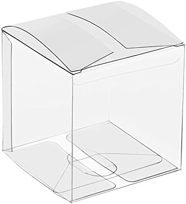 Lucky Monet 25/50/106 Packs Clear Gift Boxes, Clear PET Plastic Boxes Transparent Packing Box Favor Square Boxes for Thanksgiving, Christmas, Wedding, Party, Birthday, Candy, Coffee & Tea, Jewelry by LuckyMonet