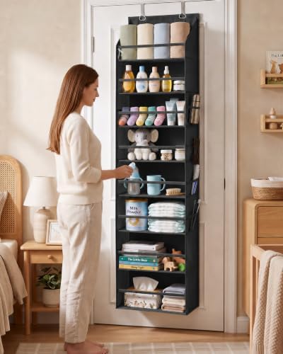 STORAGE MANIAC Over Door Organizer Hanging Shelves Large Clear Deep Pockets - Image 2